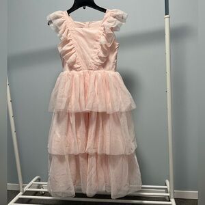 Pippa & Julie Light Pink Layered Ruffle Dress